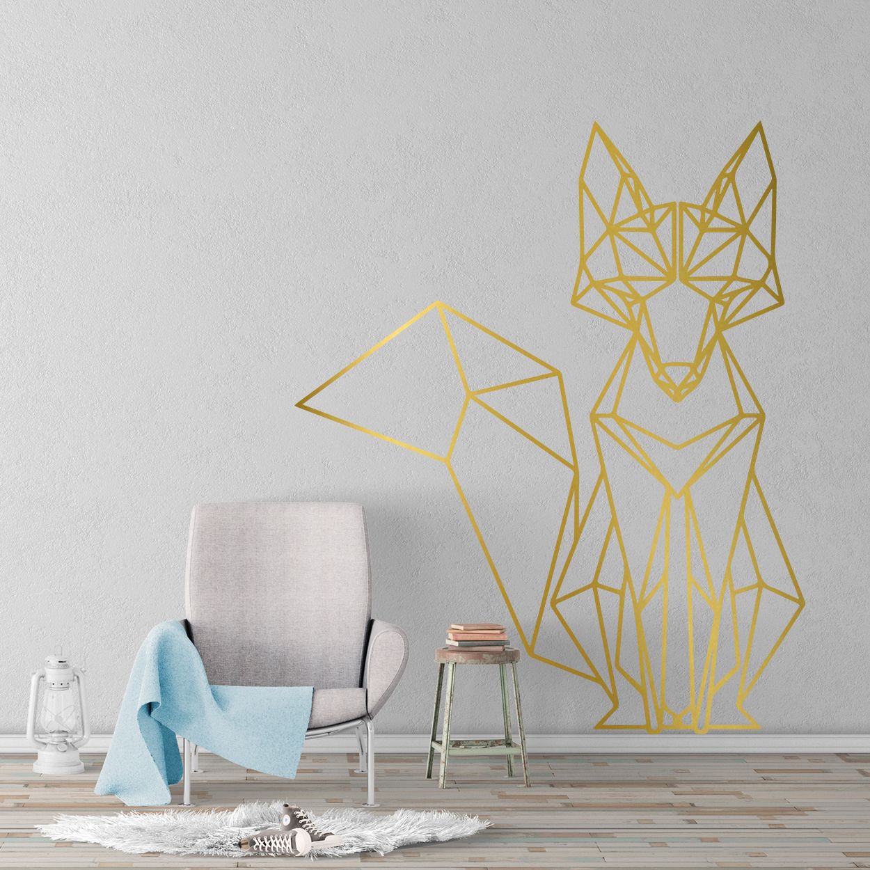 Australian Made Geometric Woodland Wall Art Geometric Fox Wall Decal Home Decor Vinyl Wall Stickers