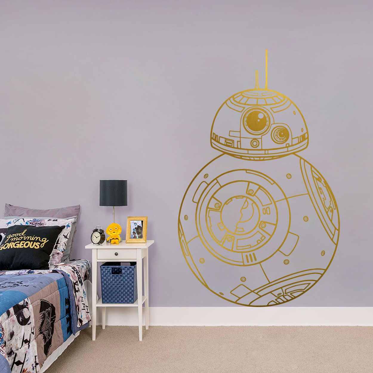 Star Wars BB-8 Wall Sticker Robot DIY 3D Vinyl Wall Decal Geek Mural Wallpaper