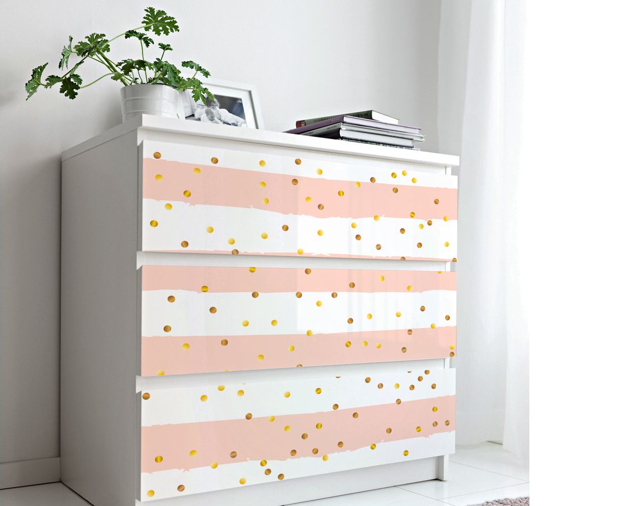 Confetti Pink Speckles Drawer Liner Peel & Stick Self Adhesive 