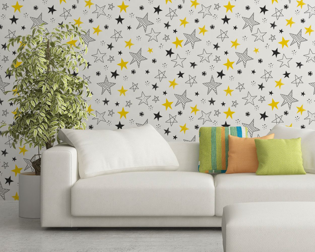 Rasch Star Pattern Childrens Bedroom Wallpaper Nursery Washable 245202